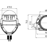 Светодиодные BiLED модули TECHNIK DIVISION, линзованные, бескорпусные, 12В, 45Вт, 6000К, 2.5", к-т.