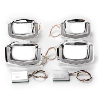 Установочный комплект MTF Light для Bi-LED линз — VW Tiguan 2017, двойная U-форма, белая и жёлтая подсветка, комплект