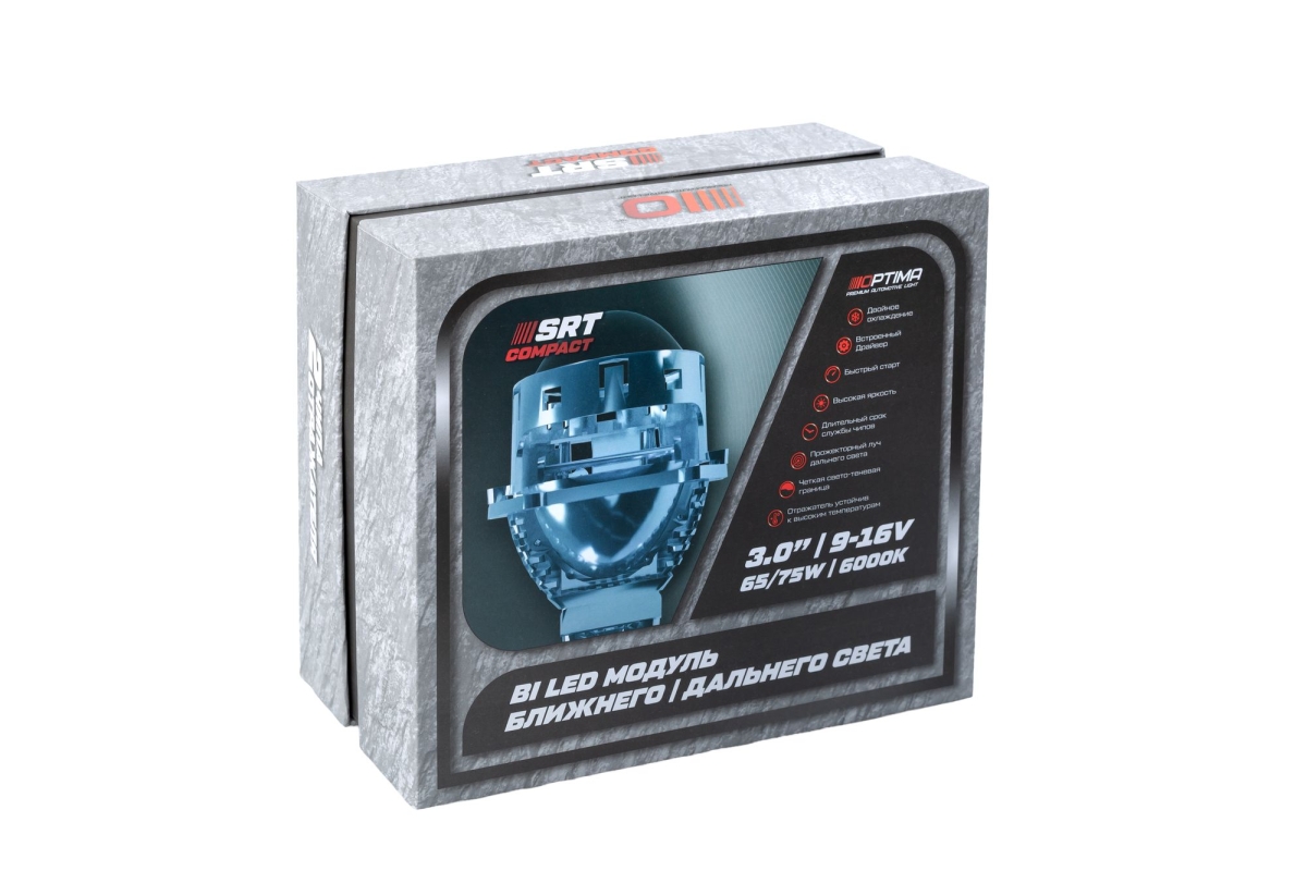 Светодиодная линза Optima Premium Bi-LED Lens SRT Double Chip COMPACT 3.0"