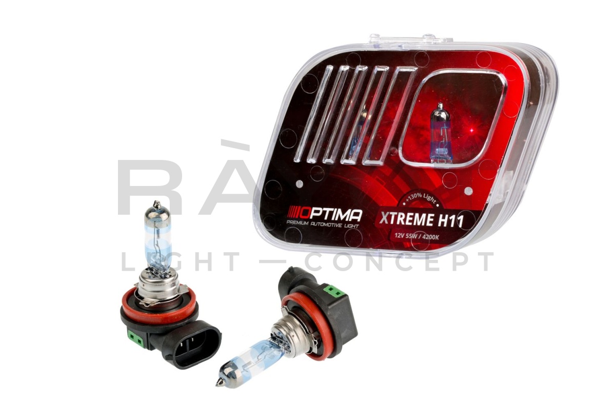 Галогенные лампы Optima Xtreme H11 +130% light 4200K, 12V, 55W