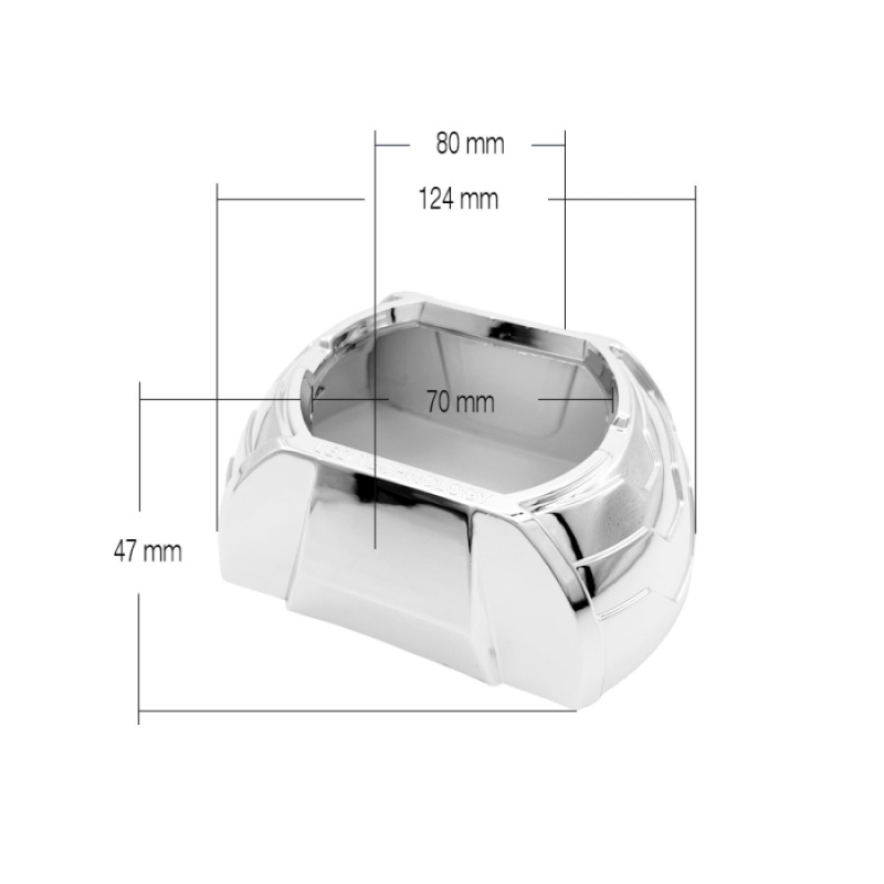 Маски MTF Light №01S — 3", прямоугольные, хром, комплект 2 шт.