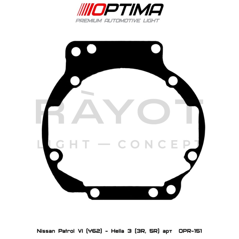 151. Комплект переходных рамок на NISSAN Patrol VI для установки модулей Hella 3/3R (Hella 5R)