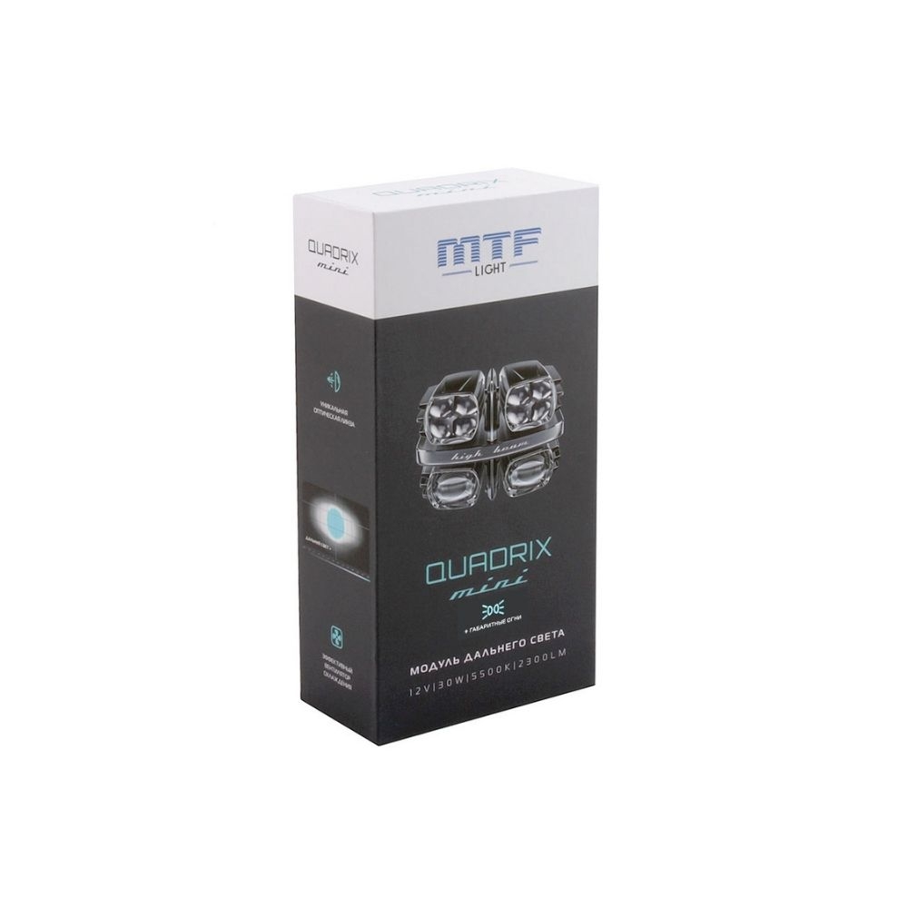 Светодиодные модули дальнего света MTF Light серия QUADRIX MINI 12В, 30ВТ, 5500К, 2300lm, 36x36мм, к-т.