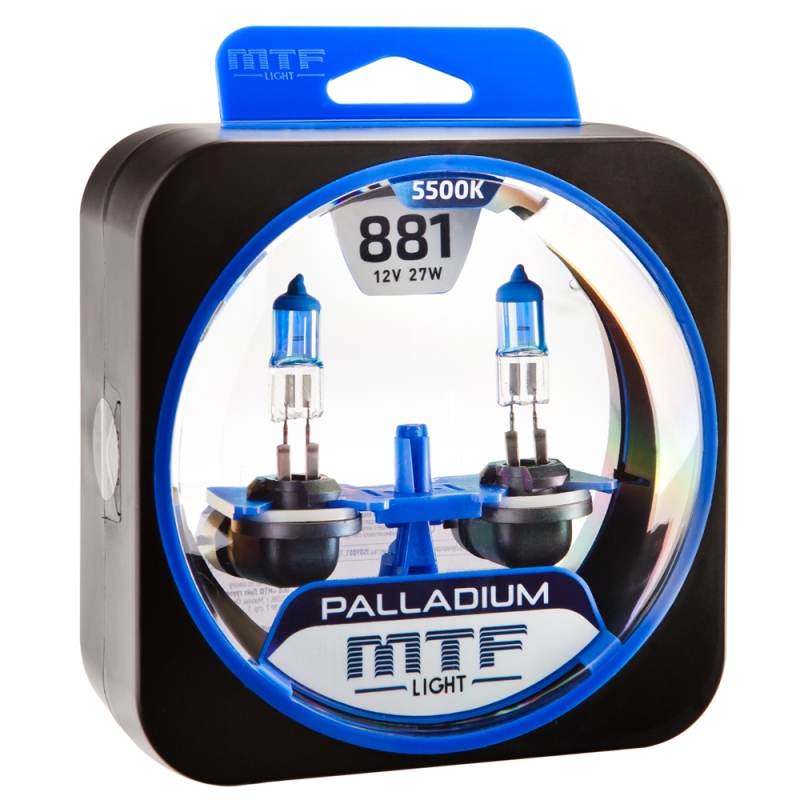 Галогенные&nbsp;автолампы&nbsp;MTF&nbsp;Light&nbsp;серия PALLADIUM Н27(881), 12V, 27W, комп.