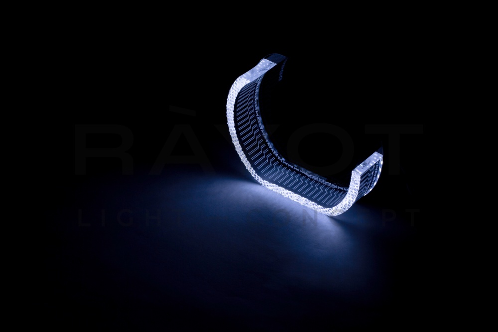 Ангельские глазки 3D на линзу 3,0", форма L, диаметр 80/121мм, цвет белый, комплект 2 шт.