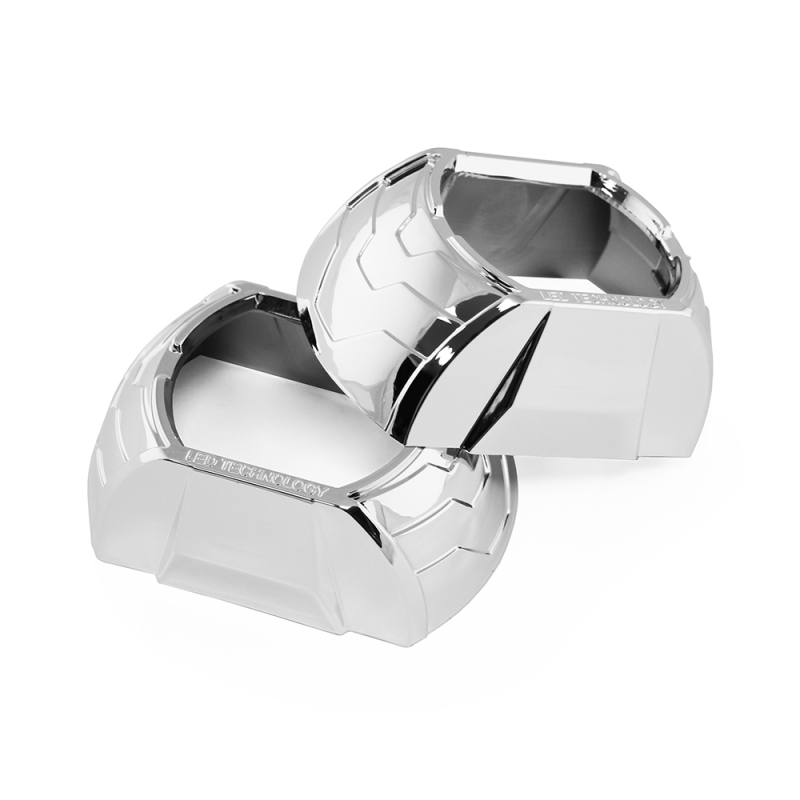 Маски MTF Light №01S — 3", прямоугольные, хром, комплект 2 шт.