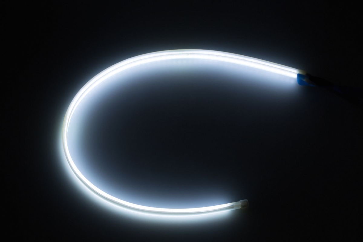 Гибкие ДХО NEON RUNNING 60см&times;2, 200Lm, 7500K/2800K, 12V (Холодный Белый+Жёлтый, с поворотником)