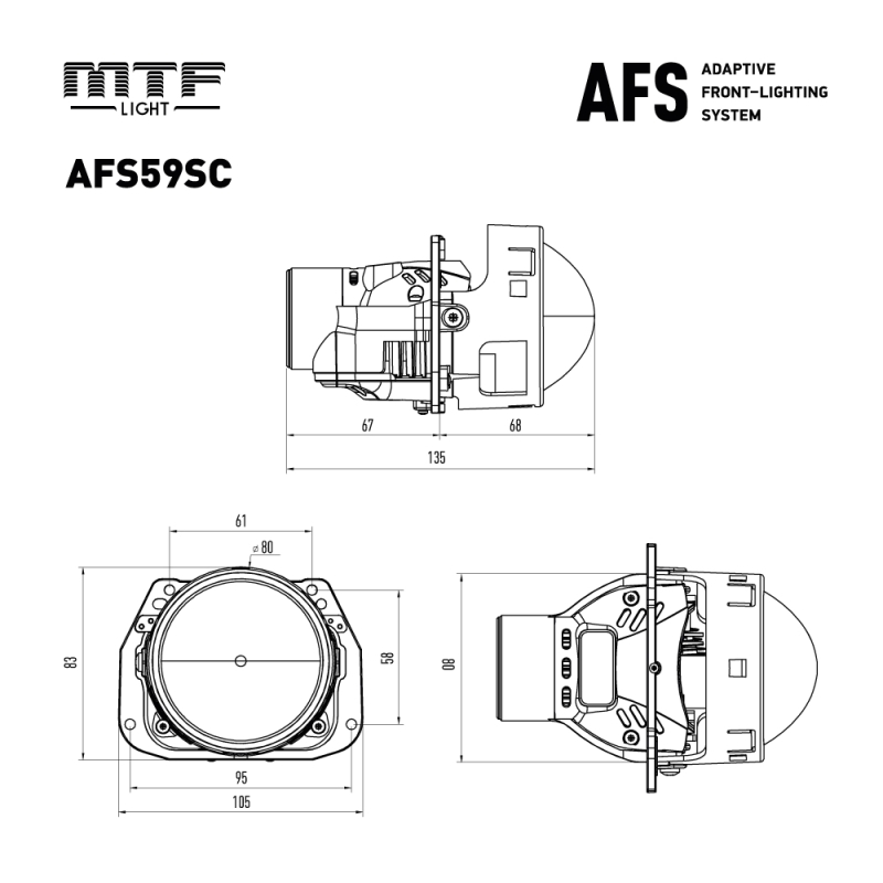 Система MTF LIGHT адаптивного освещения AFS BiLED модули ближнего/дальнего света с датчиком угловой скорости 12V, 50/59W, 6000K, 3 Система MTF LIGHT адаптивного освещения AFS BiLED модули ближнего/дальнего света с датчиком угловой скорости 12V, 50/59W, 6000K, 3", комплект.