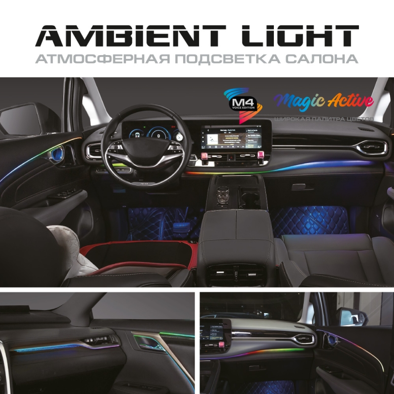 Атмосферная подсветка салона MTF Light Ambient Light SMART SYMPHONY M4 Voice Edition, 18 элементов, управление смартфоном &mdash; комплект