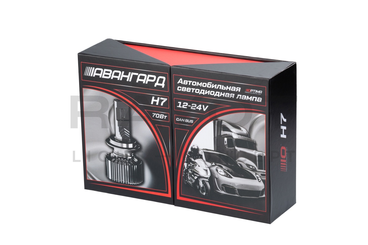 Светодиодные лампы Optima LED АВАНГАРД H7, 70W, 12-24V, 5500K, 6800lm, комплект 2 шт.