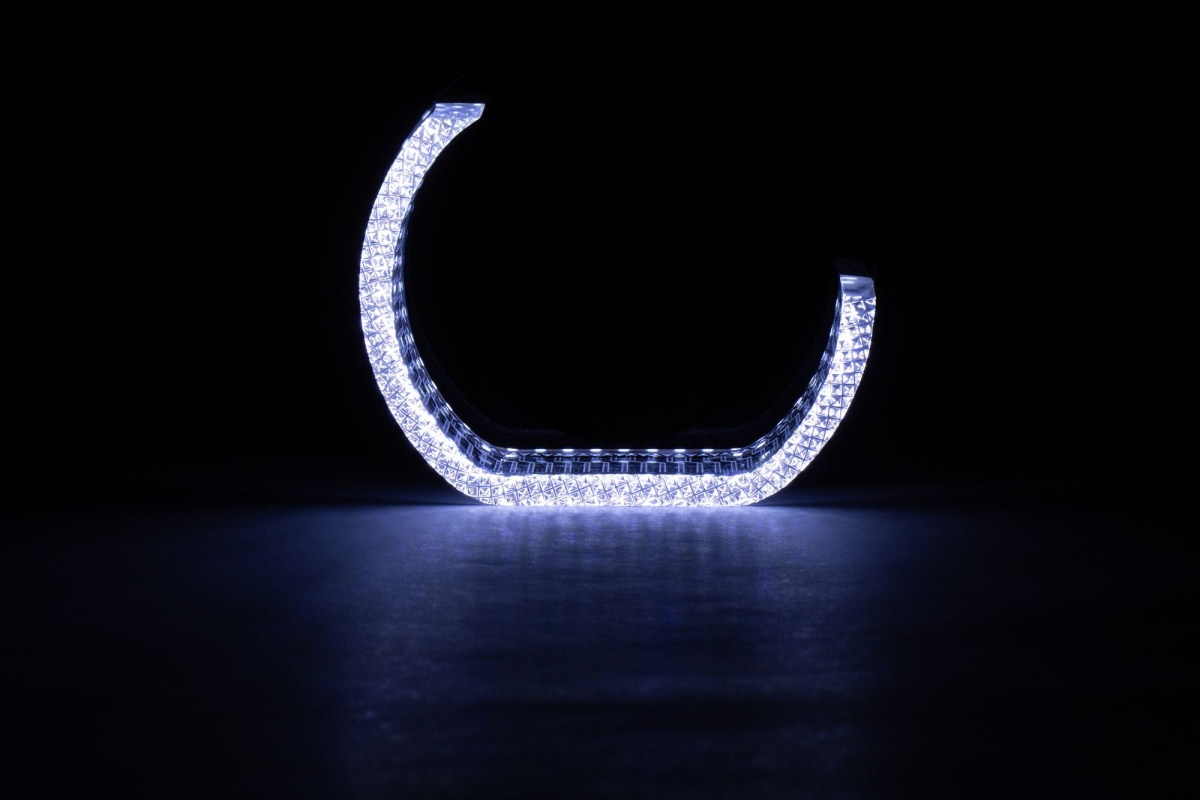 Ангельские глазки на линзу 3,0" белый+жёлтый, форма L