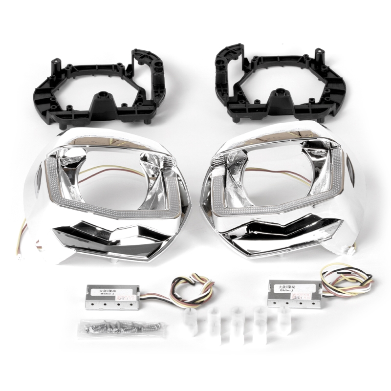 Установочный комплект MTF Light для Bi-LED линз — VW Golf 7, белая и жёлтая подсветка, комплект