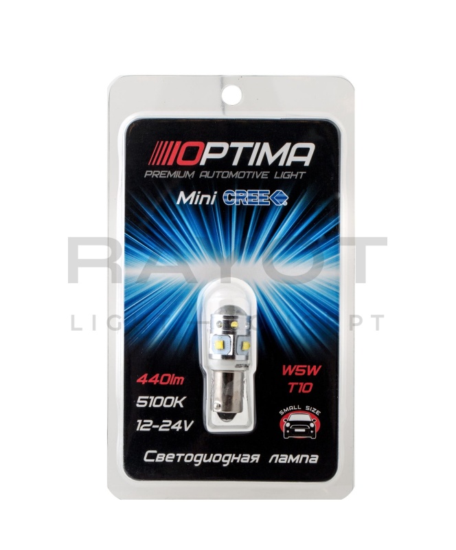 Светодиодная лампа Optima MINICREE H21W, 5500К (Белый) 1 шт