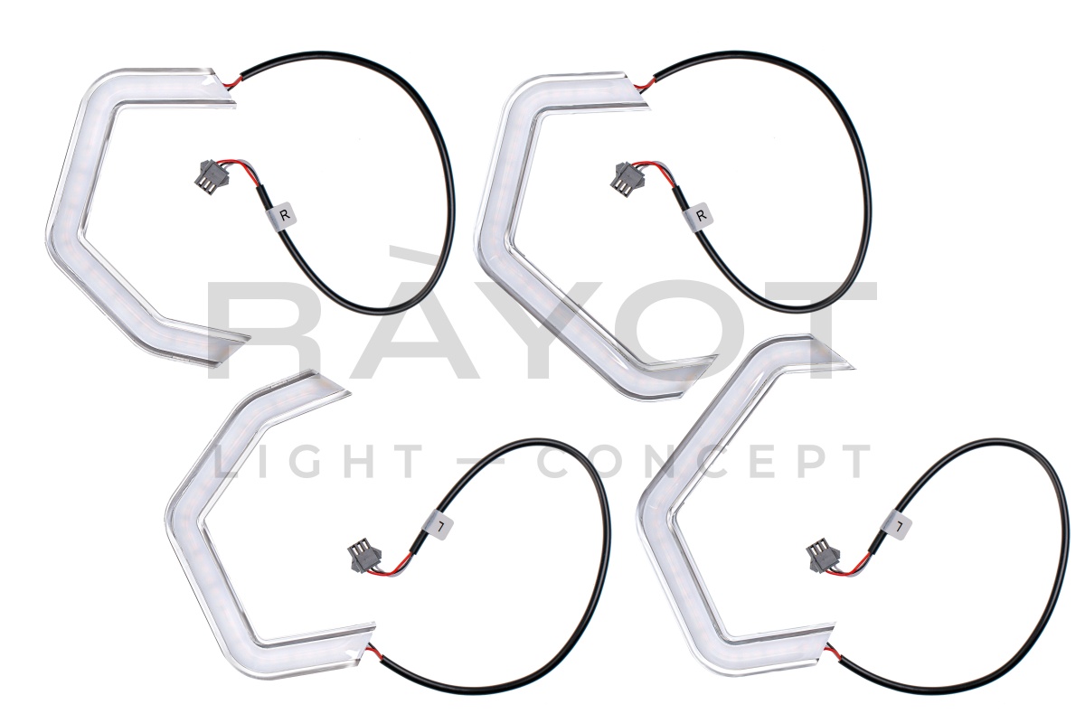 ДХО Angeley Eye B1 RUNNING G-STYLE White+Yellow, 12V, комплект 4 полукольца.