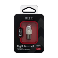 Светодиодная автолампа MTF Light Night Assistant, P21W, 12V, 2.5W, красный