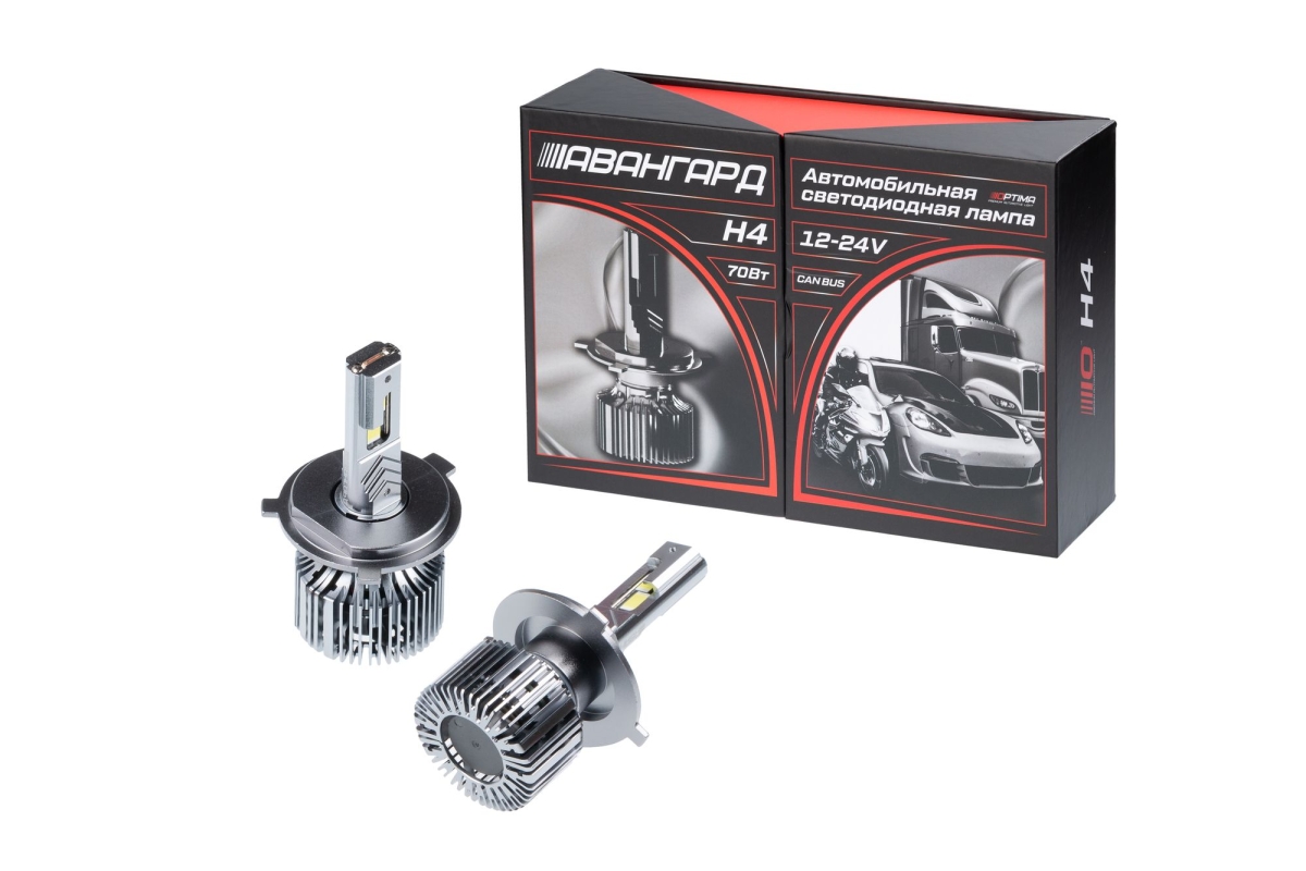 Светодиодная лампа Optima Premium LED АВАНГАРД H4 5500K 6800Lm 12&ndash;24V 70W
