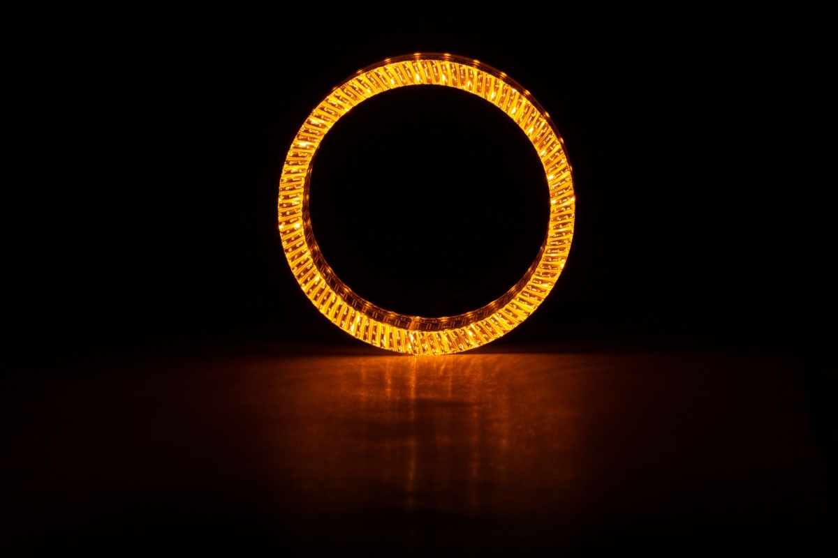 Ангельские глазки на линзу 3,0" белый+жёлтый, форма круглая