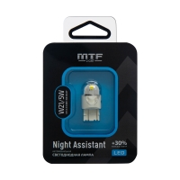 Светодиодная автолампа MTF Light Night Assistant, W21/5W, 12V, 2.5W, белый