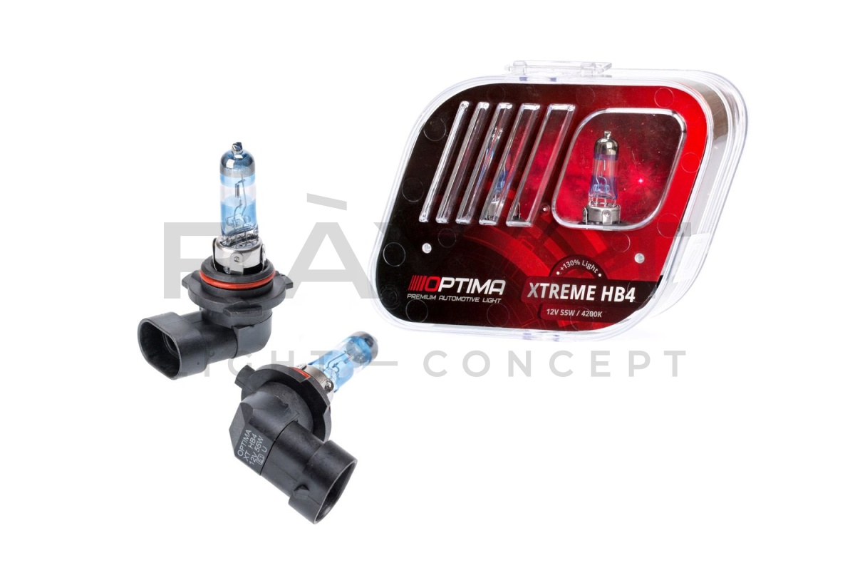Галогенные лампы Optima Xtreme HB4 +130% light 4200K, 12V, 55W