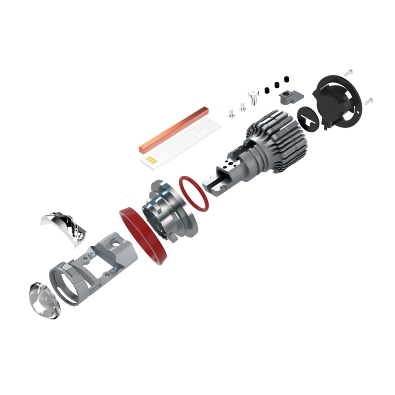 Светодиодные линзы H11/H8/H16 MTF LIGHT серии MiniLENS 12/24V, 55W, 6000K, 4000LM