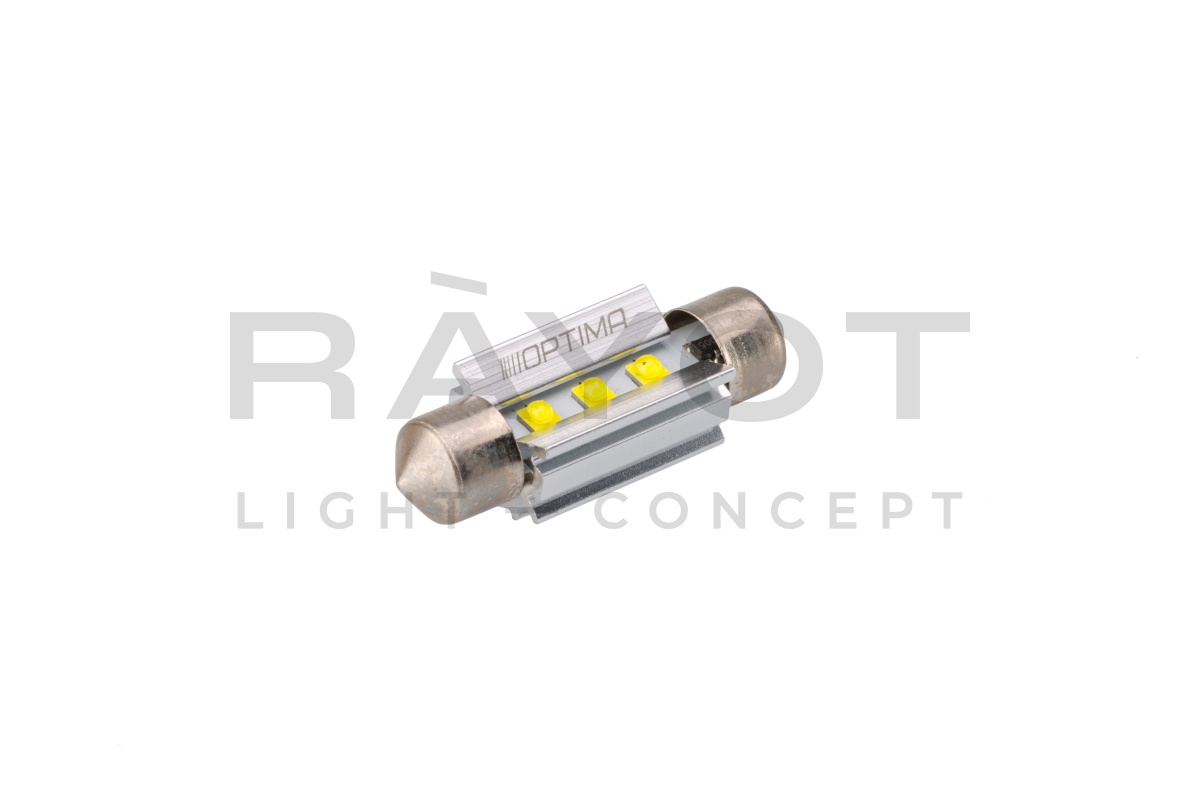 Светодиодная лампа Festoon 39mm Optima MINI-CREE, CAN,  white, 3W, 12V, T10*39mm (SV 8,5-8) комп 2шт