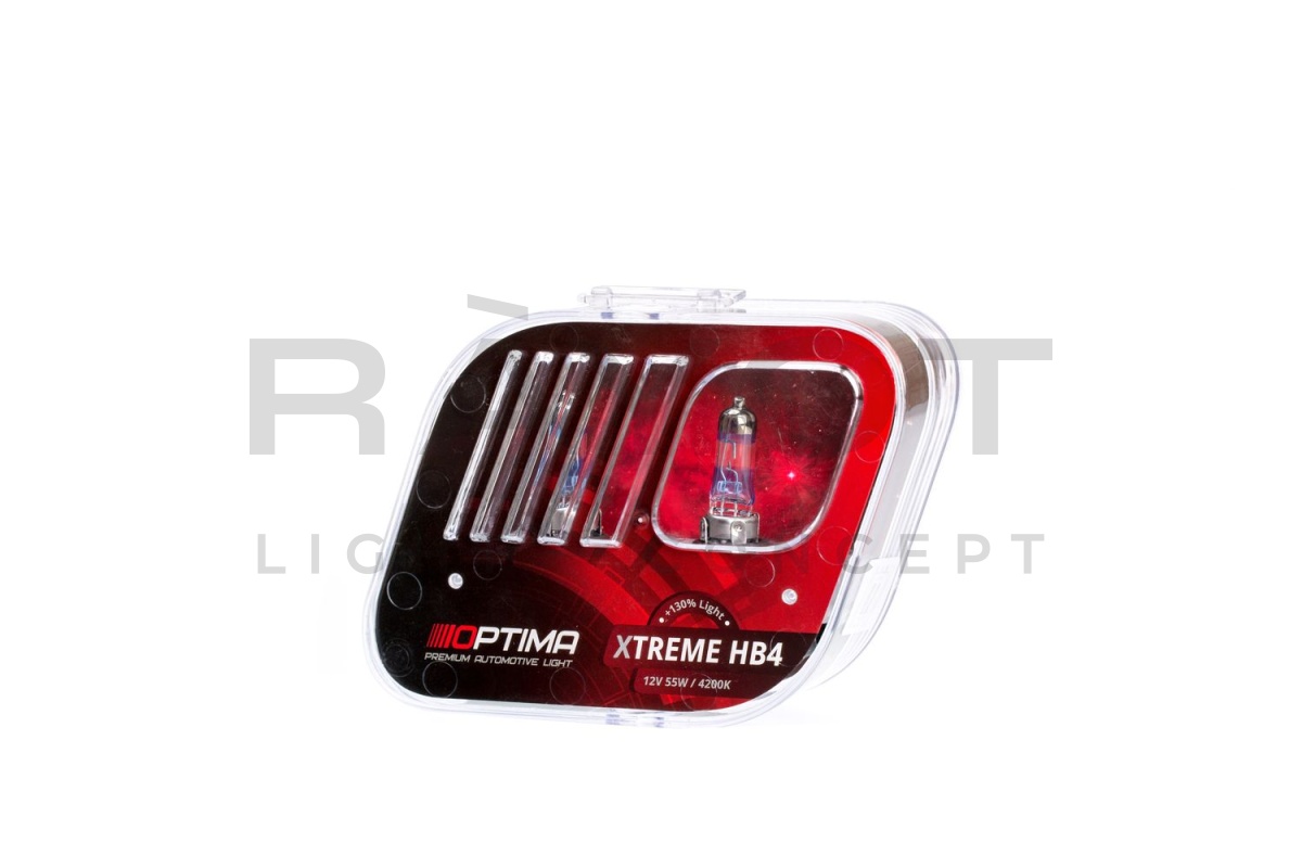 Галогенные лампы Optima Xtreme HB4 +130% light 4200K, 12V, 55W