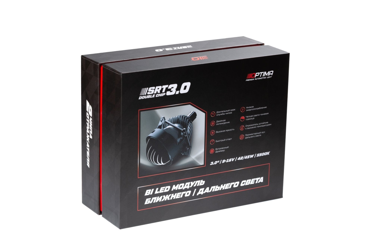 Светодиодная линза Optima Premium Bi-LED Lens SRT Double Chip 3.0"