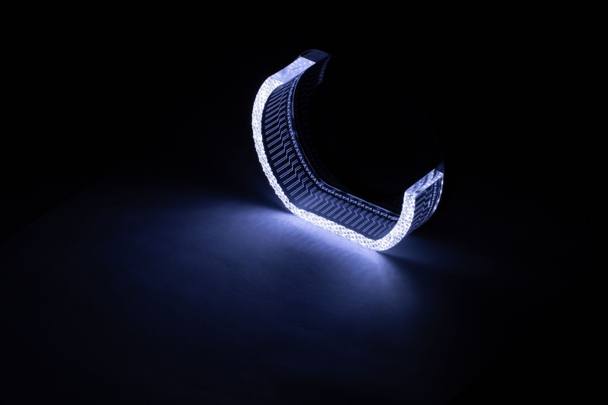 Ангельские глазки на линзу 3,0" белый+жёлтый, форма L