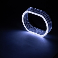 Ангельские глазки на линзу 3,0" белый+жёлтый, форма овал