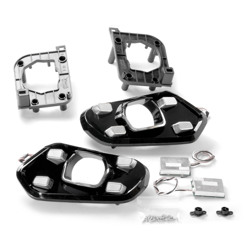 становочный комплект MTF Light для Bi-LED линз — Honda Fit 2014–2018, Porsche-тип, белая и жёлтая подсветка, комплект