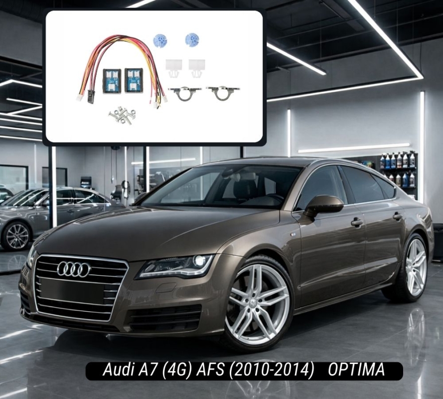 Переходные рамки Audi A7 / S7 (4G) AFS (2010-2014) с модулем обхода CAN под линзы Hella 3R