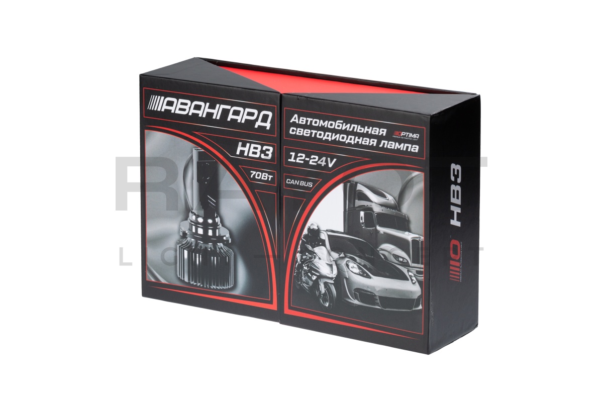 Светодиодные лампы Optima LED АВАНГАРД HB3, 70W, 12-24V, 5500K, 6800lm, комплект 2 шт.