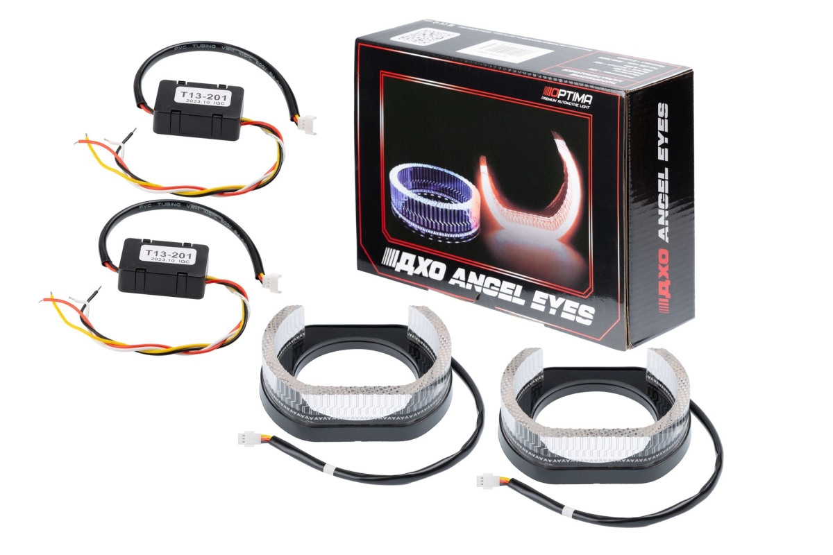 Ангельские глазки на линзу 3,0" белый+жёлтый, форма U