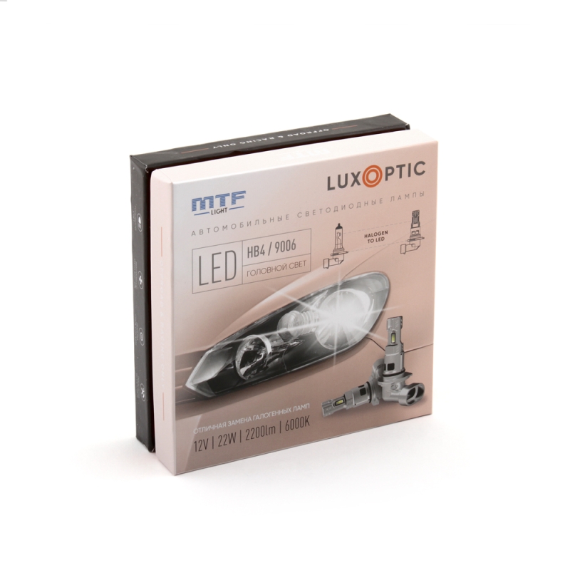 Светодиодные лампы HB4 (9006), MTF Light, LUXOPTIC, 12W/22W, 2200lm, 6000K, комплект Светодиодные лампы HB4 (9006), MTF Light, LUXOPTIC, 12W/22W, 2200lm, 6000K, комплект