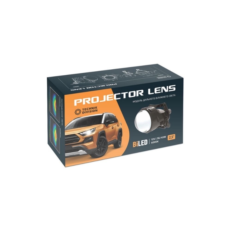 Светодиодные BiLED модули TECHNIK DIVISION, линзованные, бескорпусные, 12В, 45Вт, 6000К, 2.5 Светодиодные BiLED модули TECHNIK DIVISION, линзованные, бескорпусные, 12В, 45Вт, 6000К, 2.5", к-т.