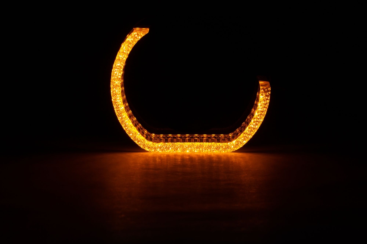 Ангельские глазки на линзу 3,0" белый+жёлтый, форма L