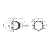 Светодиодные модули ближнего/дальнего света MTF Light  WideBeam, линзованные, бескорпусные, 12В, 53/65Вт, 6000К, 3 дюйма, компл. 2шт.